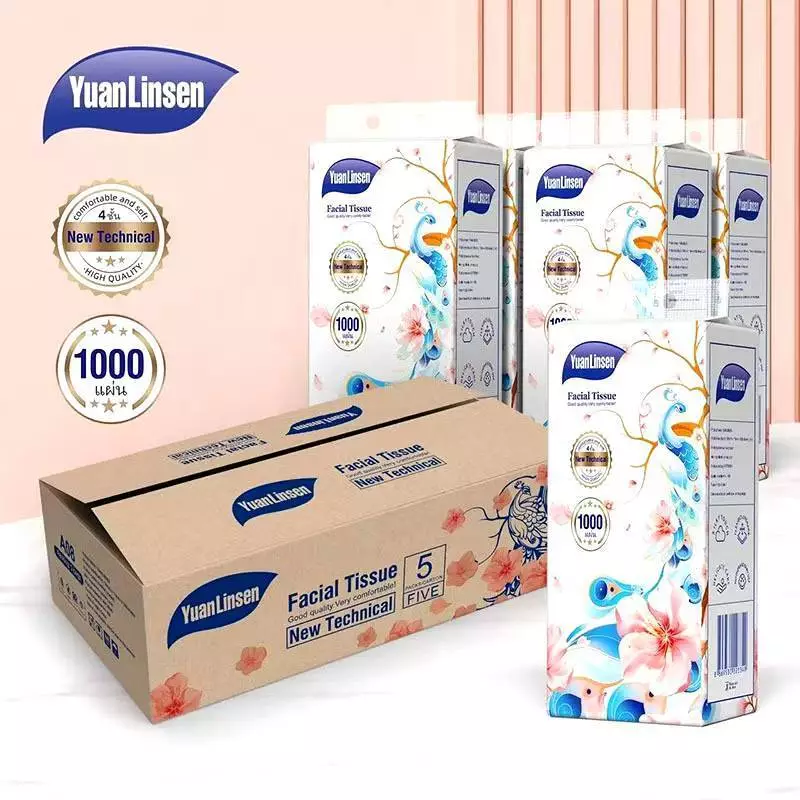 1000แผ่น หนา4ชั้น แบบดึง แขวนผนังได้ 【1ลัง5หิ้ว】กระดาษทิชชู่แบบดึงแขวนผนัง เช็ดหน้า ซึบซับน้ำ เหนียวนุ่ม 2220